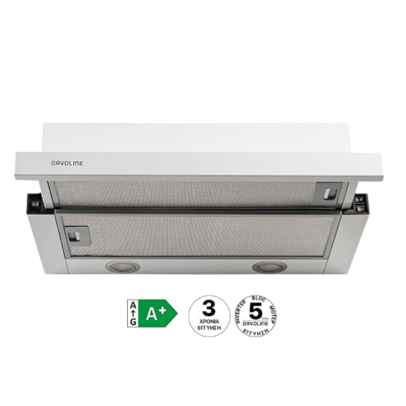 Aπορροφητήρας συρόμενος Davoline OMEGA plus 60cm Λευκό