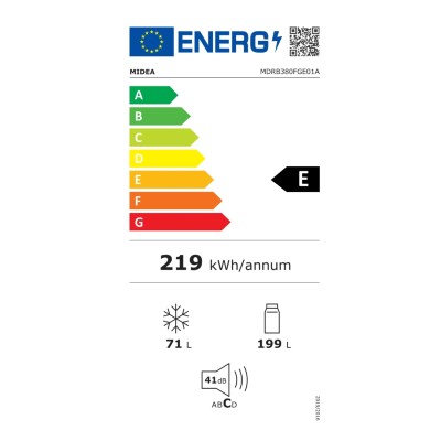 Ψυγειοκαταψύκτης Total No Frost MIDEA MDRB380FGE01A Λευκό 180x54,5x62,5cm