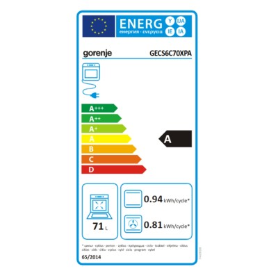 Ελεύθερη κουζίνα κεραμική Inox Gorenje GECS6C70XPA